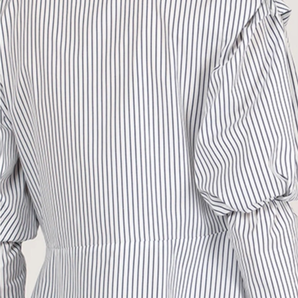 Harshman Anthropologie Striped V-Neck Women's Top M - Picture 4 of 5